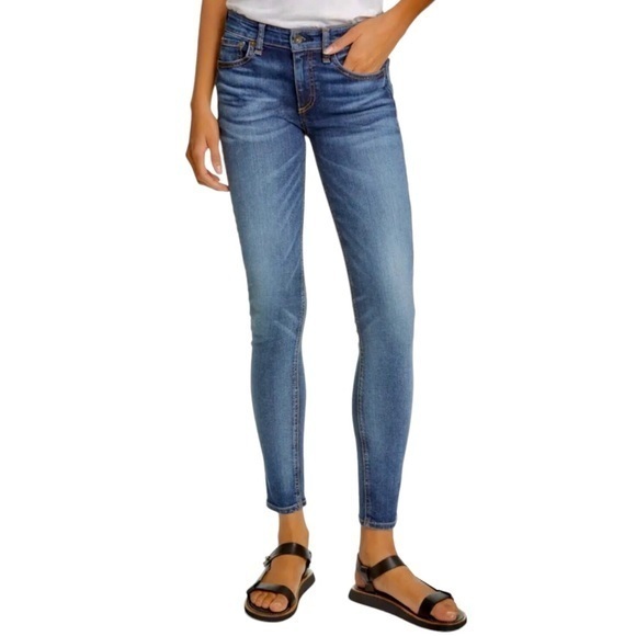 rag & bone Denim - Rag & Bone Cate Mid Rise Skinny Jeans Blue Stretch Womens Size 25